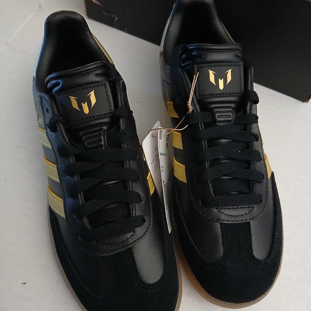Adidas Samba Black and Gold Sneakers Size 6 New $110 - Picture 4 of 12